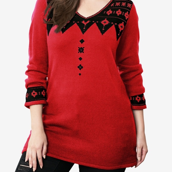 Jacquard Sweater(Sizes: 3X,2X) - Picture 2 of 4